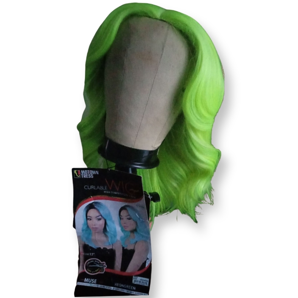 Lime green 17" wig